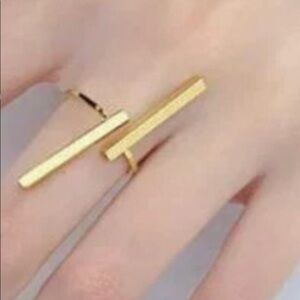 ⚜️14k Gold fill Soko Double bar Ring NEW sz 5-7